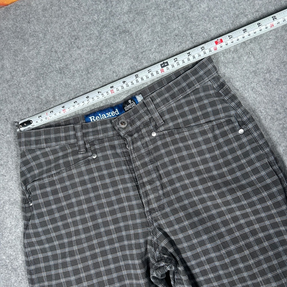 vintage Levi's SilverTab Denim jean Men 32x30(32x30) Gray grid Plaid Relaxed 90s - Picture 8 of 16